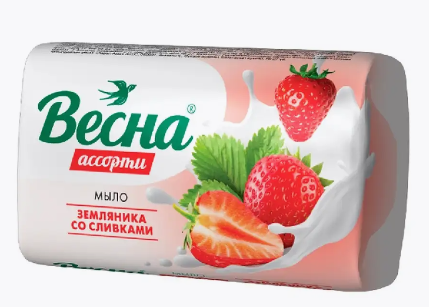 Мыло Весна 90 г. Ассорти Земляника со сливками 