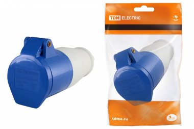 Розетка переносная 213 2Р+РЕ 16А 220В IP44 TDM