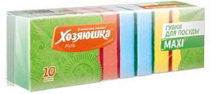Губка для посуды Макси (10шт/уп) цена за уп, 95*65*32мм, MPU3282 Умничка