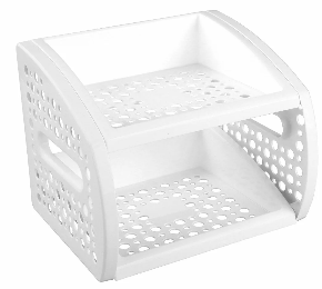 Этажерка настольная 2-х ярусная (белый) (уп.16 )