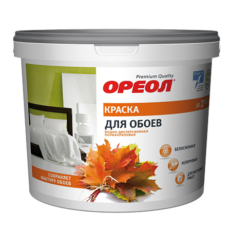 Краска акриловая для обоев 3 кг Ореол *1/4/144