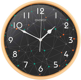 Часы настенные Energy EC-107, 32*4,5см (круглые) плавный ход, пластик,  АА*1шт нет в компл 9480