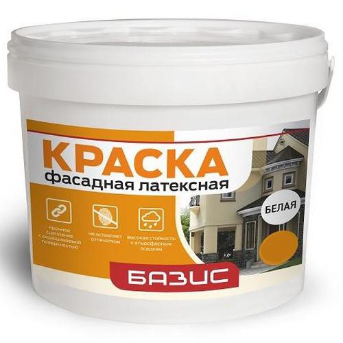 Краска фасадная латексная Базис белая (14кг)
