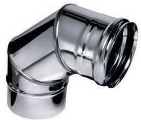 Колено Феррум угол 90°, нержавеющее (430/0,5мм), ф120