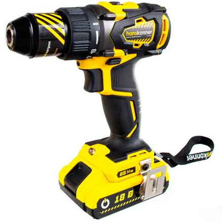 Hanskonner HCD1865BL Дрель акк. б/щеточный (18В, 2акк*2,4А/ч Li-Ion с BMS-системой защиты от перегру