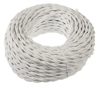 Ретро провод  3х2,5 витой ГОСТ белый (50м) "Эко" TDM
