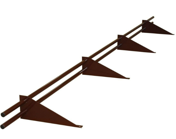 Снегозадержатель Snegos "Эконом" ЭБК-СТЭ-ОПП-3000 (4 опоры, 2 трубы) RAL 8017 (Шоколад)