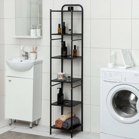 Стеллаж в ванную комнату шестиярусный арт. СШН02 в. черный