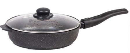Сковорода 26см АП Гранит Black со съемной ручкой и стекл. крышкой арт С026802