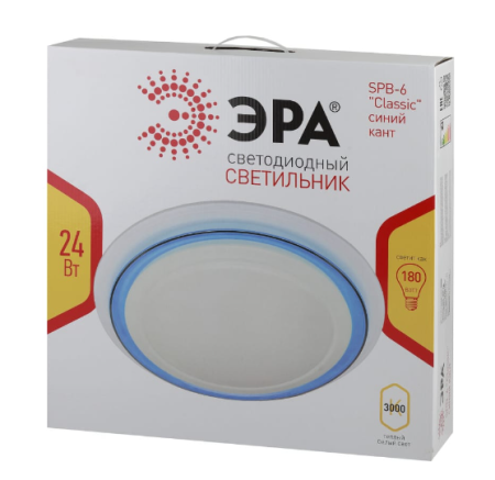 Светильник диодный Эра SPB-6 Classic 24Вт D445x95мм 3000К 1920Лм синий кант (10)