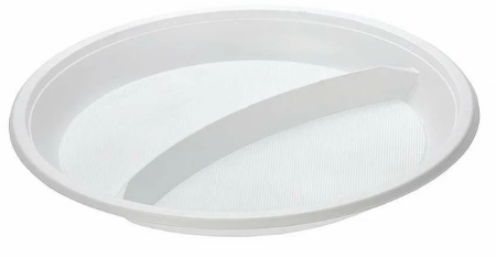 Одноразовая тарелка 2-секц. д210мм, белая