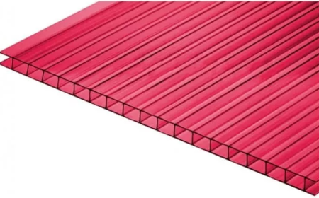 ПОЛИКАРБОНАТ ЦВЕТНОЙ 4мм  красный   2,1*6 м