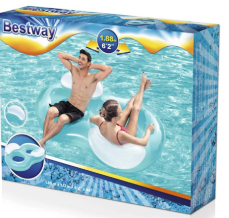 Круг-шезлонг для плавания, для двоих, 188 х 117 см, 43009 Bestway