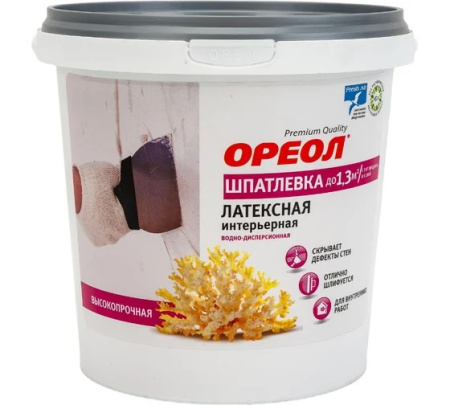 Шпатлевка "Ореол" латексная д/вн.работ 1,5 кг  (Ростов-на-дону)  *6