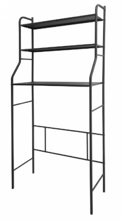 Стеллаж в ванную комнату широкий арт. СВШ02 цв.черный (размер в собранном виде) 685х260х1560