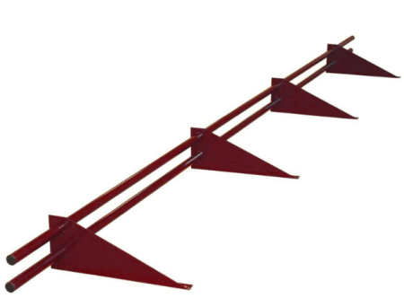 Снегозадержатель Snegos "Эконом" ЭБК-СТЭ-ОПП-3000 (4 опоры, 2 трубы) RAL 3005 (Красное вино)