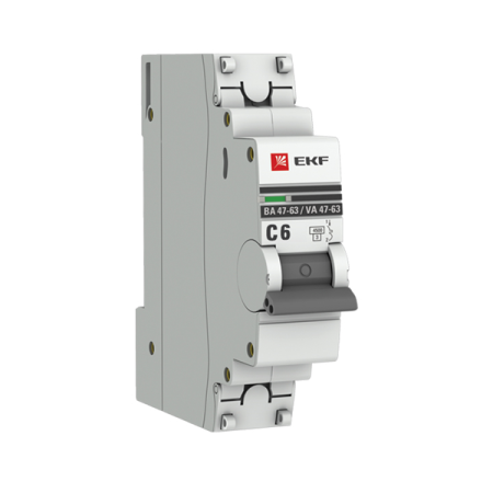 EKF PROxima автоматический выкл. ВА47-63 1P  6А 4,5kA х-ка С mcb4763-1-06C-pro (с опломбировкой)