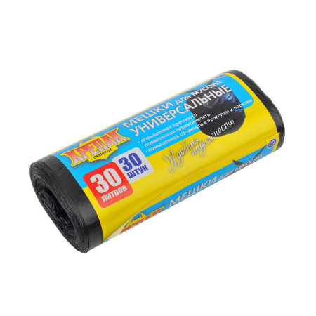 Мешки д/мусора `Крепак` рулон 30 л 30 шт ПНД 9мкм