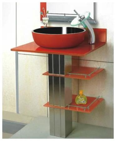 Умывальник красный (чаша на столешнице) F14243-22