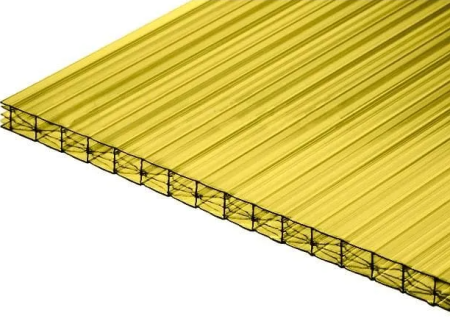 ПОЛИКАРБОНАТ ЦВЕТНОЙ 4мм  желтый  2,1*6 м