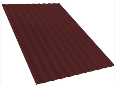Профилированный лист, С-8, размер 1200х2000 мм, толщина 0,4 мм полимерное покрытие "Шоколад"