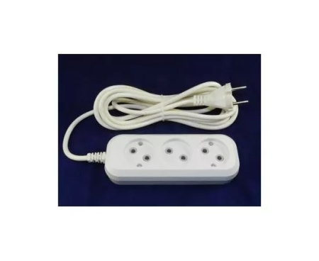 Сет. удл. Jett (ДЖЕТТ) ПВС 2х0.75 3 роз.  7 м 10А белый РС-3