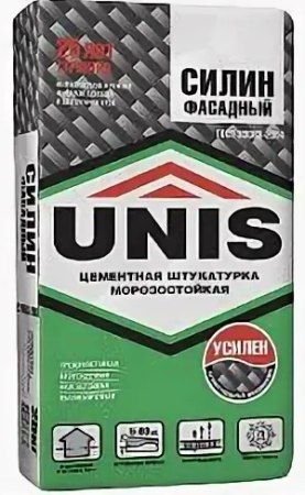 Штукатурка цементная UNIS Силин Фасадный, 25 кг