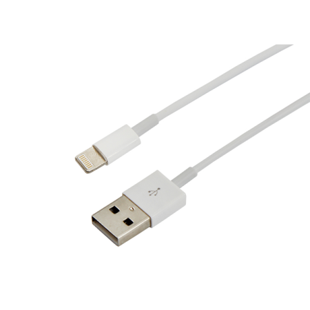 USB кабель для iPhone 5/6/7 моделей ОРИГИНАЛ (чип MFI) 1М белый REXANT