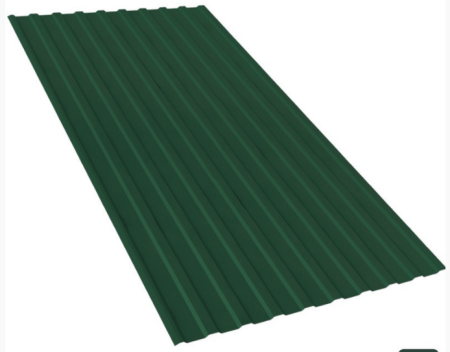Профилированный лист, С-8, размер 1200х2000 мм, толщина 0,4 мм полимерное покрытие "Зеленый мох"