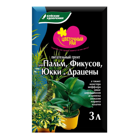 Грунт БХЗ Цветочный Рай д/Пальм,Фикусов 3л /6/540