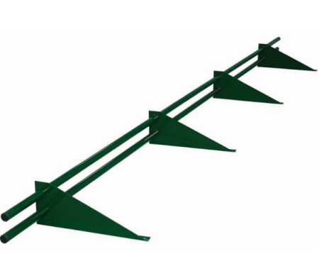Снегозадержатель Snegos "Эконом" ЭБК-СТЭ-ОПП-3000 (4 опоры, 2 трубы) RAL 6005 (Зеленый)