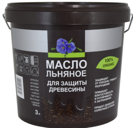 Масло льняное для пропитки древесины 3л