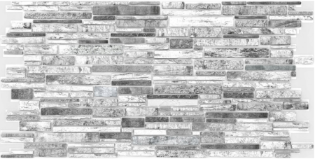 Панель ПВХ 0,4 камень Пластушка черно-белая (10)