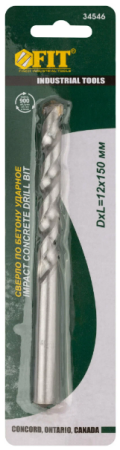 Сверло по бетону FIT 12х150мм, цилиндр. хвостовик