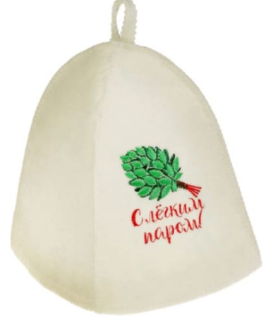 ШАПКА банная Классическая с вышивкой (эконом) 0823