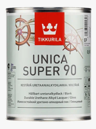 ТИККУРИЛА Уника Супер 90 EP (UNICA SUPER) алкидоуретановый лак универсальный гл. (0,9л)