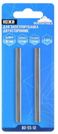 Нож для рубанка VERTEXTOOLS двухсторонний 82*5,5*1,2 мм (2 шт)