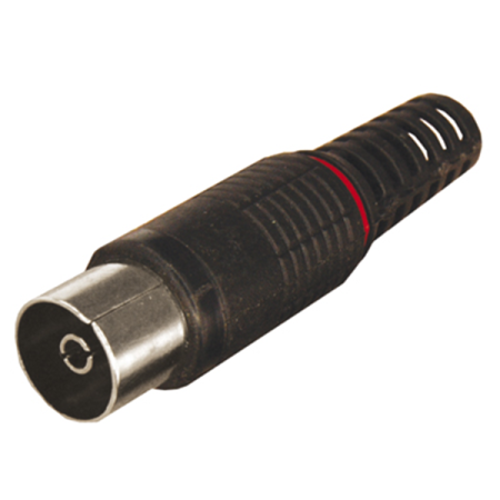 Гнездо TV антенное пласт.без пайки черн, 05-2044-2