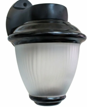 Фонарь 2а св-к бра декор. садово-парковый 60W E27 проз.мат. стекло, корпус пласт. черный (РФ)